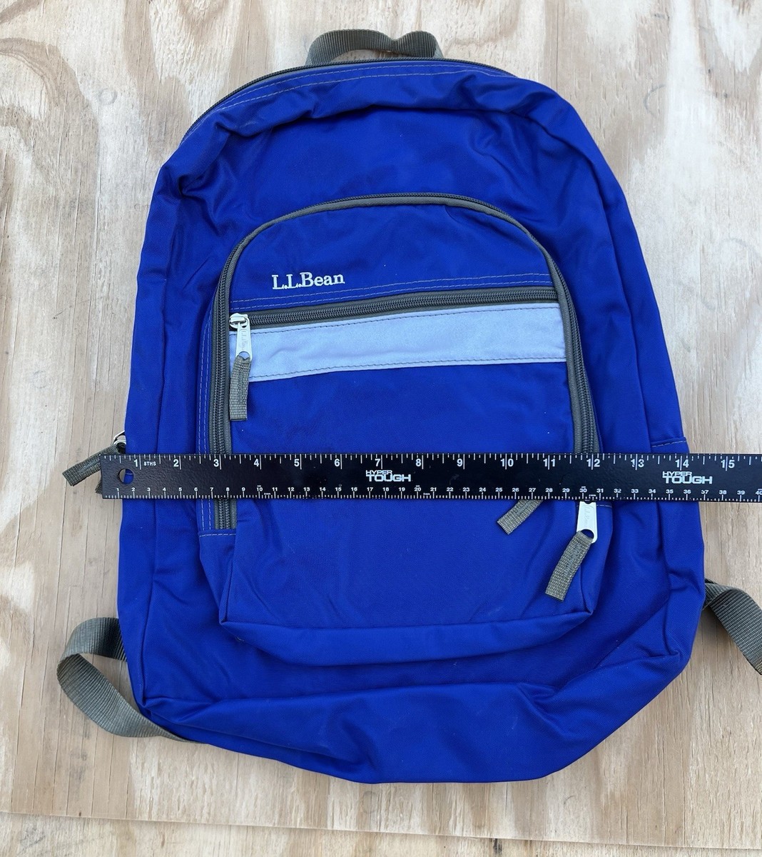 Vintage LL Bean Deluxe Reflective Backpack Nylon Blue School