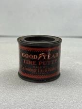 Vintage Antique GOODYEAR TIRE PUTTY TIN - Goodyear Tire & Rubber Co., Akron.