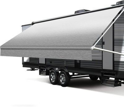 RV Awning Fabric Replacement, 18.5oz 16'(Fabric 15'2), Gray Fade 