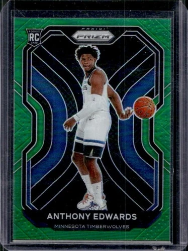 2020-21 Panini Prizm Anthony Edwards RC Green Prizm Rookie #258 Timberwolves