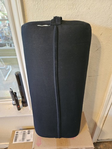Pre-Owned Hugger Mugger Yoga Bolster Cushion - Solid Black Cotton - 26"x12"x6"