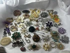 New ListingLarge Lot Of Brooches Vintage to New Costume Jewelry Lovely Some Designer