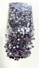 Light Purple Diamond Rhinestones Flat Back Round Jewelry Crafting Gems Multipack