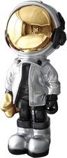 Astronaut Statues Spaceman Sculpture Polyresin Silver Figurine Ornament Decor