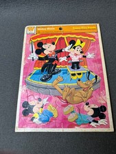 Whitman VTG Magician Mickey Mouse Frame 12 Piece Tray Puzzle