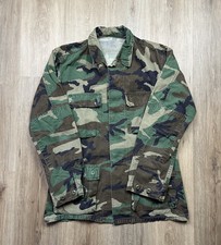 VINTAGE US Army Woodland Camo Hot Weather Combat Jacket Size Small Military