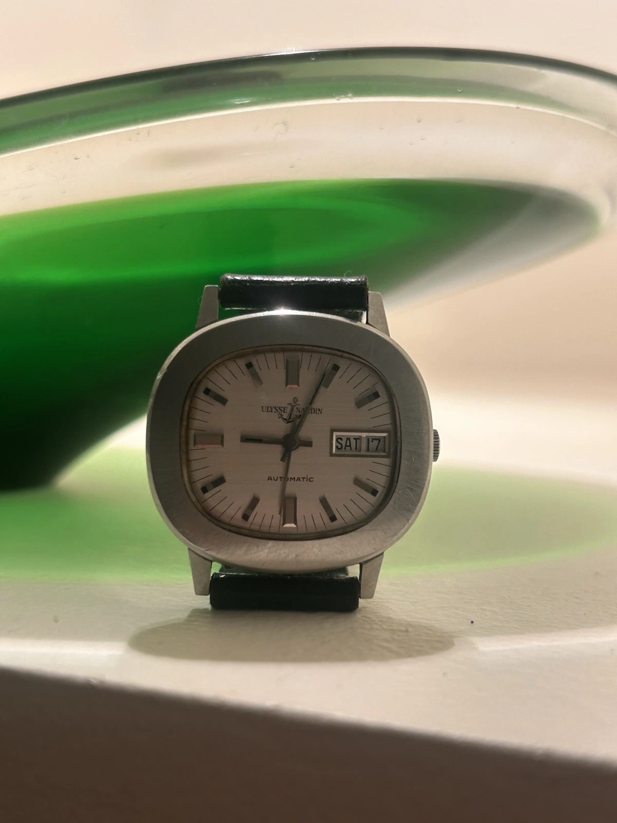 Ulysse Nardin — Ulysse Nardin Automatic Day Date Vintage 1970s Swiss Stainless Steel Watch WORKS