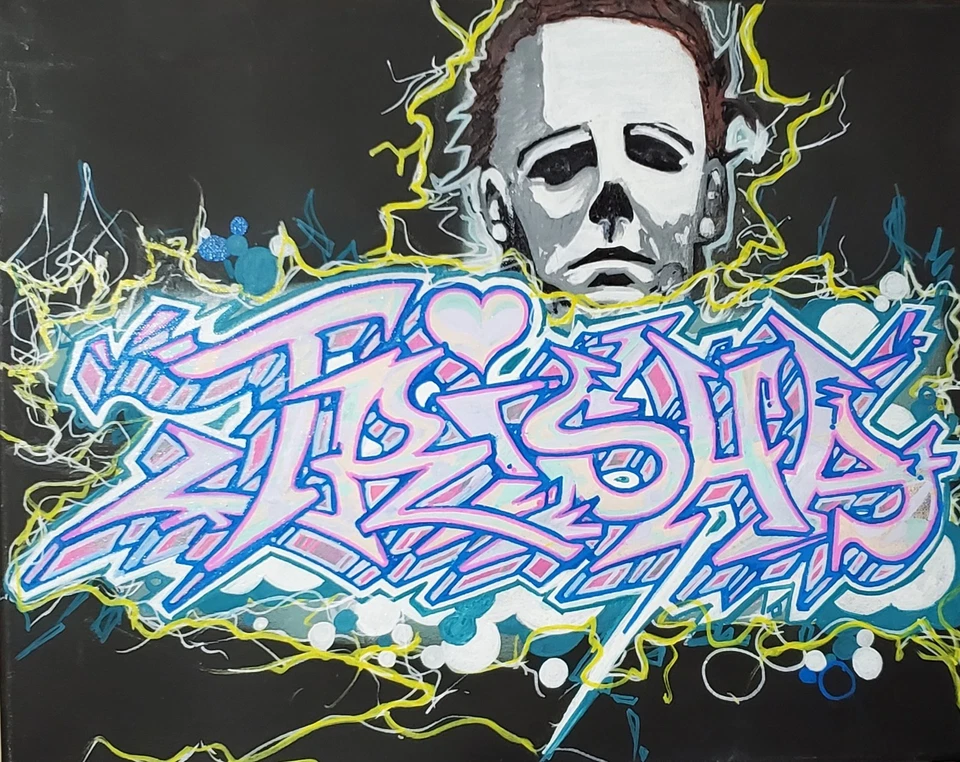 ¡TU NOMBRE! en arte de graffiti sobre lienzo de 12x24". FOTOS MUESTRAN EJEMPLOS. LEER POR FAVOR Foto 3 de 4