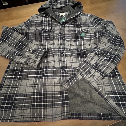NUEVO CON ETIQUETAS L.L Bean Para hombres Camisa de Franela Forrada de Vellón Chaqueta con Capucha Chaqueta Grande $80 - Imagen 1 de 7