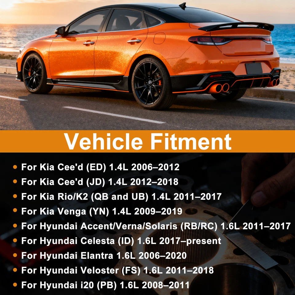 G4FC 1.6L G4FA 1.4L Long Block Engine Assembly For 2006-2020 Hyundai i20 Kia Rio - Image 2 of 4