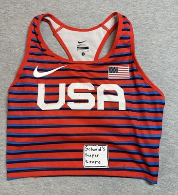 Nike Womens 2023 Olympics Pro Elite USA Running Top Bra Sz Small DD7967-602 NWOT