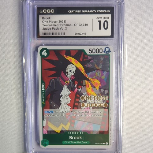 Bandai One Piece CCG Brook OP02-040 Tournament Promos EN Holo CGC 10 (2023)
