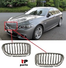 Für BMW 5er Serie F10 F11 14-16 Frontstoßstange Nierengrill Chrom/Titan Paar Set