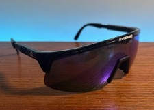 Vintage Retro Performance Brand Wrap Sunglasses Mirror Rainbow Purple Blue READ