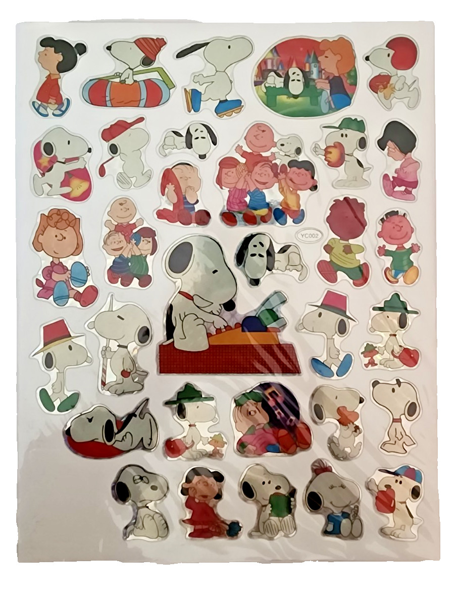 Vintage Snoopy & Friends Metallic Prismatic Laser Sticker Pack