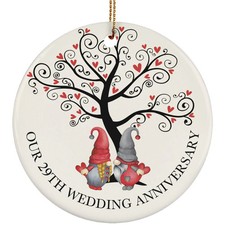Funny Gnome Couple 29 Years Ornament Our 29th Wedding Anniversary Christmas Gift