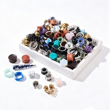 10-100 Pairs Ear Plugs Double Flared Flesh Tunnels Gauges Expander Kit 2G-1 Inch