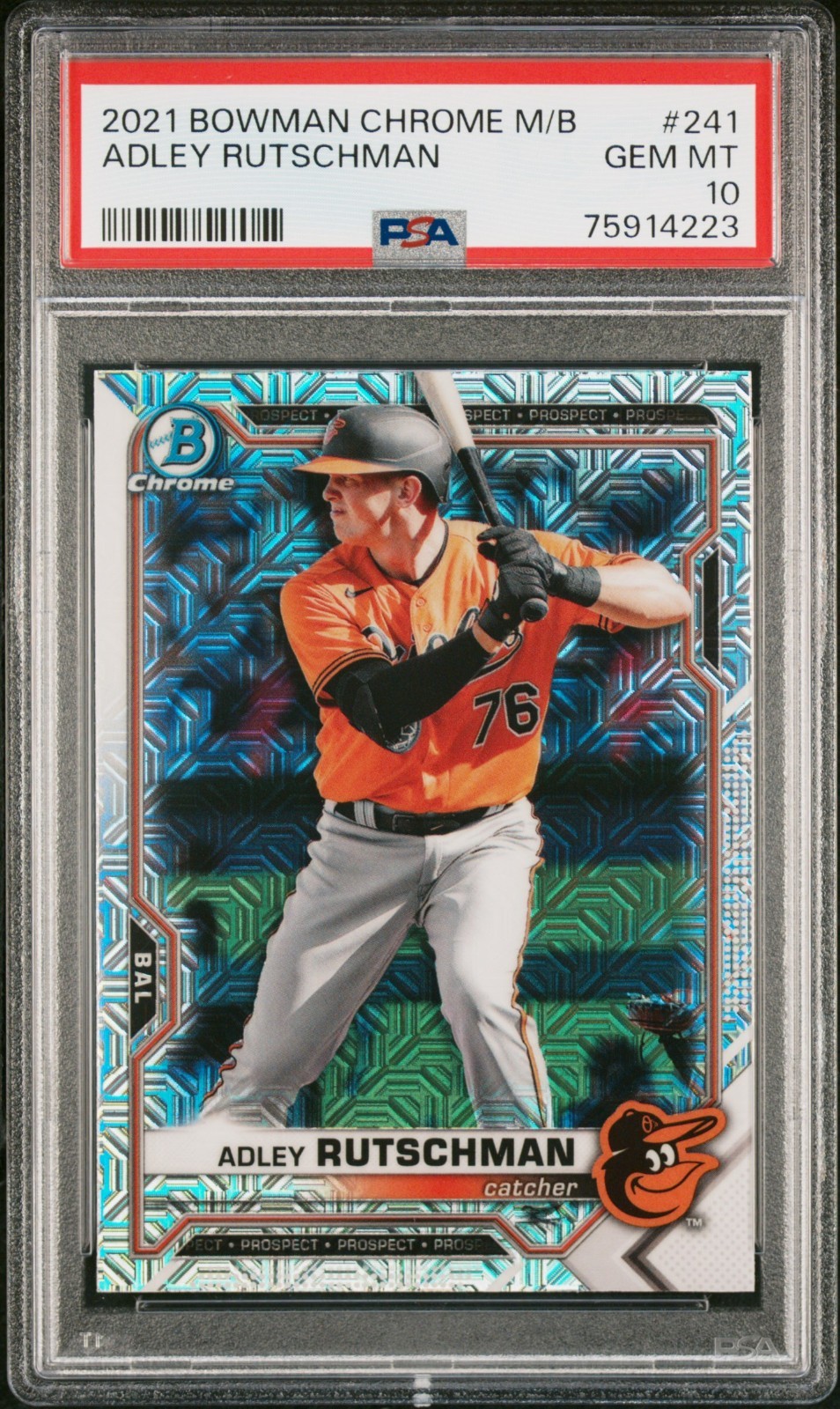 2021 Bowman Chrome Mega Box - ADLEY RUTSCHMAN - PSA 10 Gem Mint - BCP241 ORIOLES