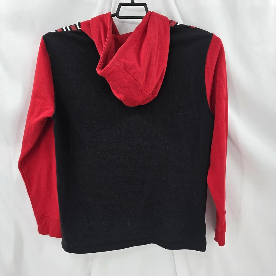 UNK NBA Retro Chicago Bulls 66 Long Sleeve Hooded Shirt Men's Size L Red Black - Image 3 of 4