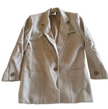 Harve Benard Women's Tweed Long Sleeve Single-Button Pockets Blazer Size 4 Brn