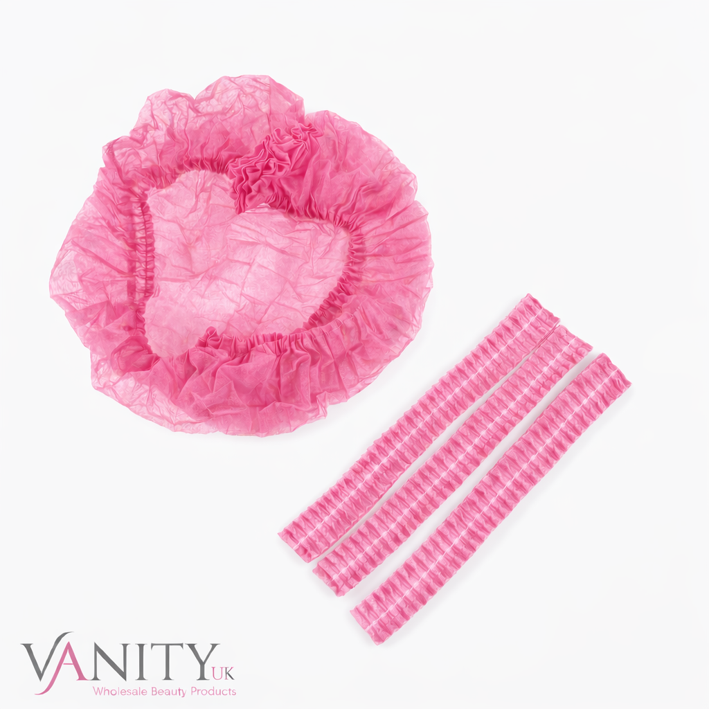 Vanity UK Mob Caps 100 Pink Hair Net Spray Tan Tanning Brows Next Day Delivery