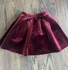 Mae li Rose Velvet Skirt Maroon Size 10