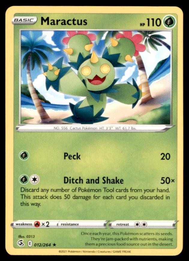 Pokemon Maractus 12/264 Fusion Strike Non-Holo 4 Card Lot