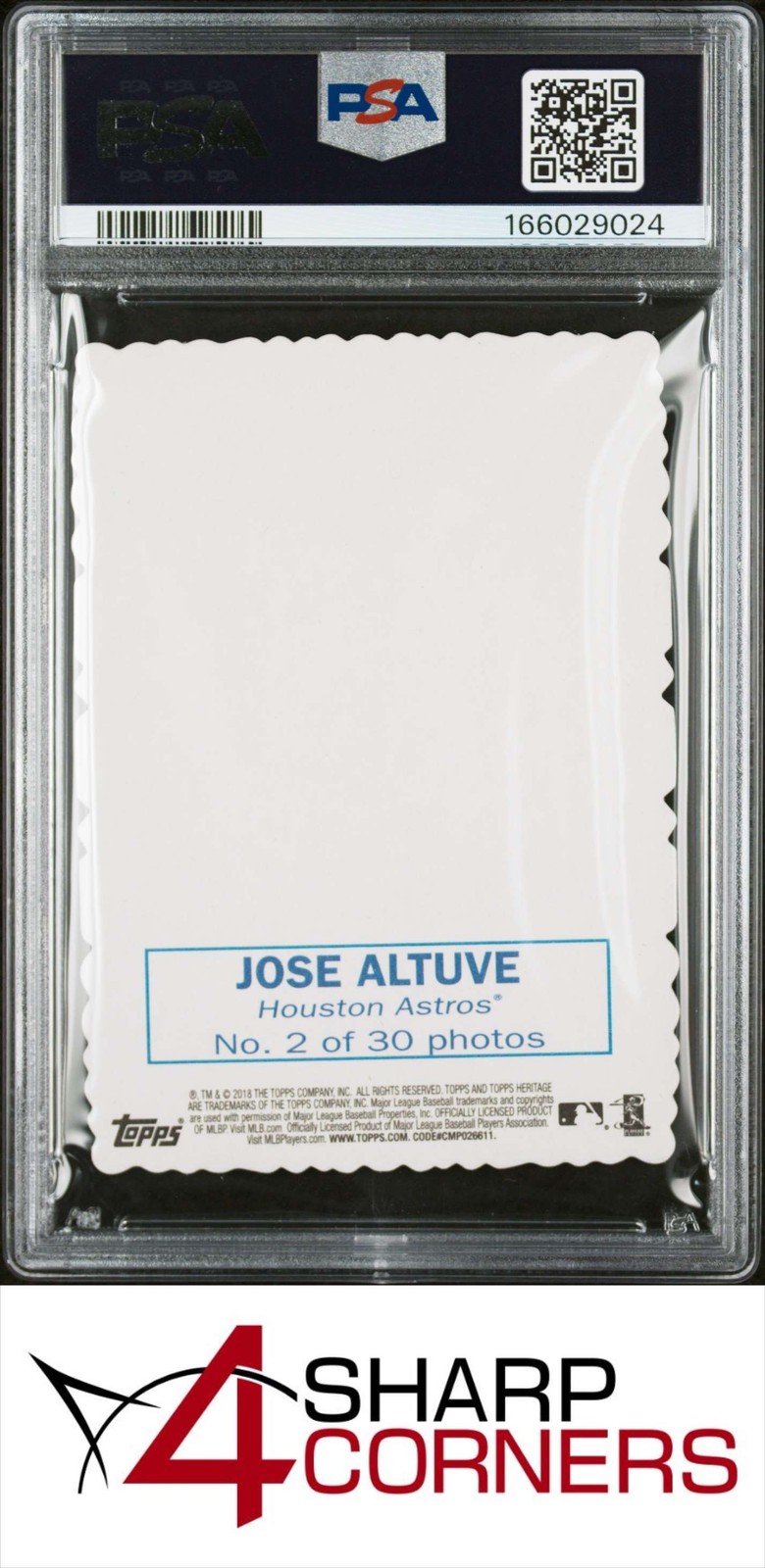 2018 TOPPS HERITAGE 1969 TOPPS DECKLE EDGE #2 JOSE ALTUVE PSA 10 view 2