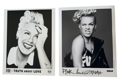 Pink P!nk Promotional 8x10 Photo Lot of 2 Beautiful Trauma Truth About Love