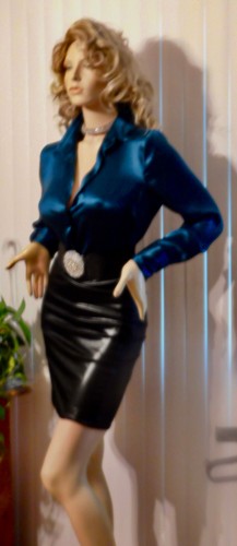 JACLYN SMITH SHINY 100% SILK LIQUID SATIN BLOUSE SZ L - Picture 6 of 6