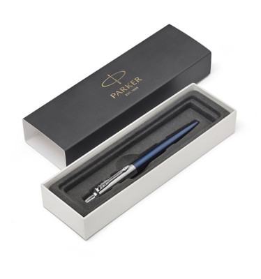 Parker Jotter Ballpoint Pen  Royal Blue & Chrome  Blue Med Pt New In Box 1953186