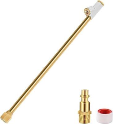 Air Chuck for Semi Truck, 1/4'' Fnpt 11.8'' Extended Reach Dual Head Brass Air