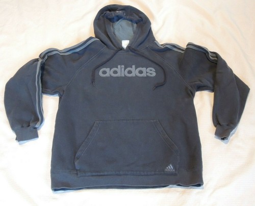 Vintage Men's Adidas Hoodie 90s Blue 