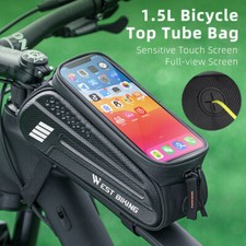 WEST BIKING Waterproof Bike Bicycle Front Frame Top Tube Bag Cycling Phone Bag7"