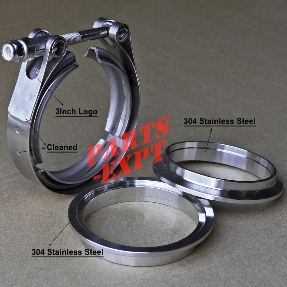 3inch V-band Clamp 3" Male/Female Flange Kit SS304 stainless - Image 2 of 4