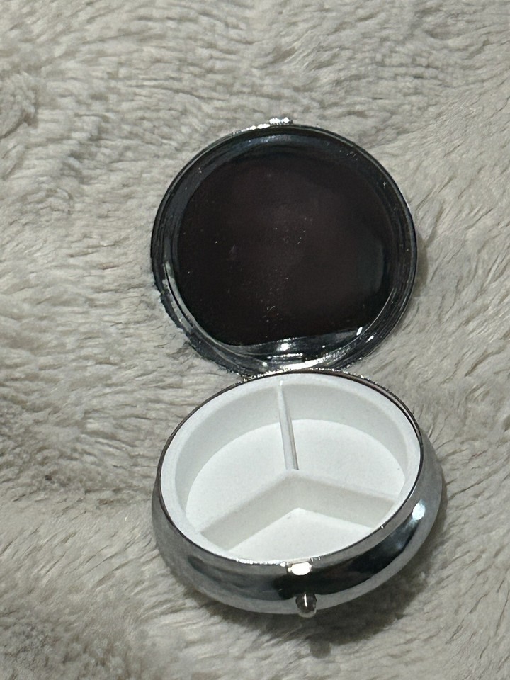 Small Decorative Pill Box Brown With Rose Gold Glitter eBay