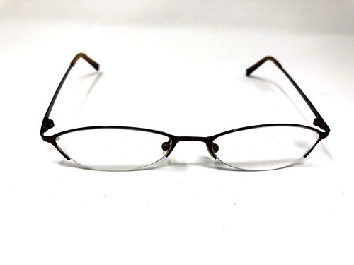 Vera Wang Eyeglasses Frame V101 Brown 48-17-130 Half Rimless Metal KI84