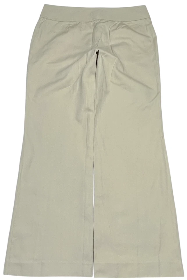 Calça social feminina J Crew ajuste favorito perna alargada (12) linho mistura de algodão bege - Imagem 3 de 4