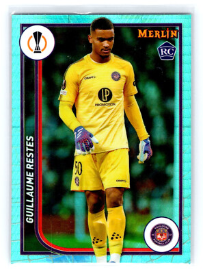 2023-24 TOPPS Merlin Chrome 61 Guillaume Restes Toulouse FC Aqua Prism