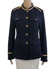 Ralph Lauren Black Label Women’s Gold Military Blazer Jacket Size Xl
