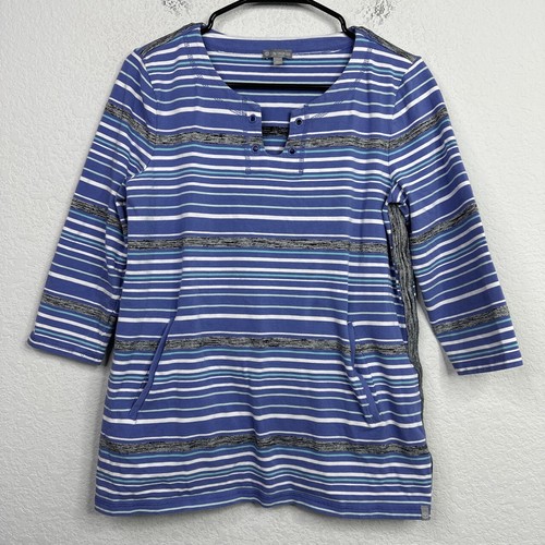 Talbots Shirt Women's 1x Plus Yellow Knit 3/4 Sleeve V-Neck