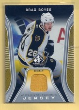 BRAD BOYES 06-07 UD SP GAME USED AUTHENTIC FABRICS GAME JERSEY BOSTON BRUINS