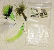 Hareline Dubbin Inc. Strung Marabou Blood Quills (Chartreuse and White Flies)