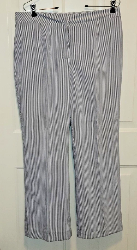Par de fabulosos pantalones a rayas azules y blancas Le Suit Separates para mujer talla 10 Foto 2 de 4