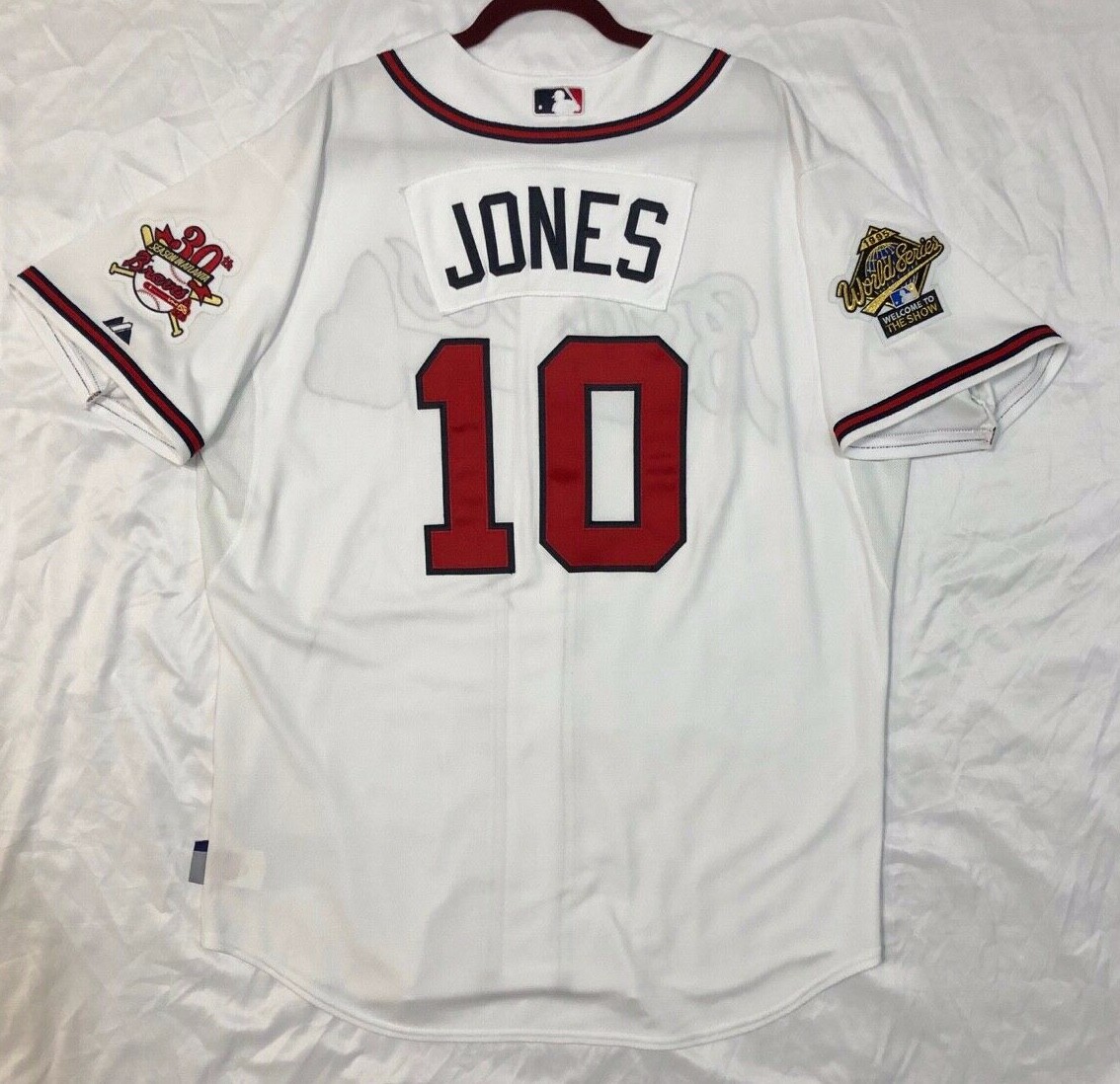 Authentic Majestic 52 2XL ATLANTA BRAVES CHIPPER JONES COOL BASE