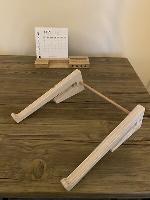 KONVOLUT - Nachhaltiger Laptopständer aus Holz + Schreibtisch Organizer