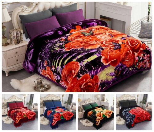 2 Ply Thick Heavy Blanket Winter Reversible Korean Mink Queen King Size Blanket - Afbeelding 1 van 40