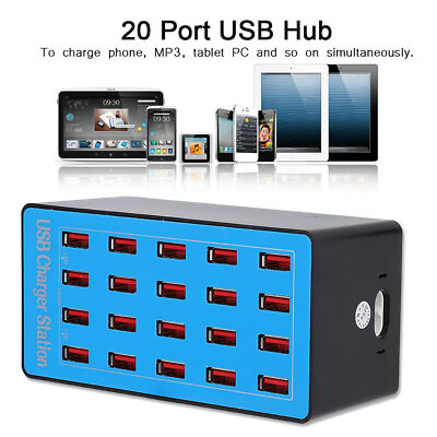 Multi Level Schutz 20 Port USB Hub 20A 5V Große Ausgabe USB Ladestation