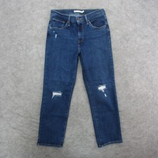 Levi's 724 Jeans Women's 28 Blue Dark Wash High Rise Straight Crop Jeans
