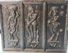 Historische Gusseisenplatte f&uuml;r Kamin Dekoration